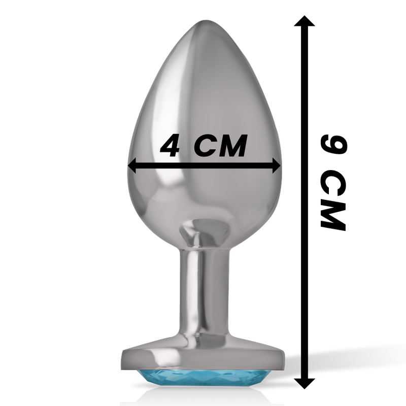 INTENSE - ANALPLUG METALL ALUMINIUM BLAUES HERZ GRÖSSE L