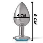 INTENSE - ANALPLUG METALL ALUMINIUM BLAUES HERZ GRÖSSE L