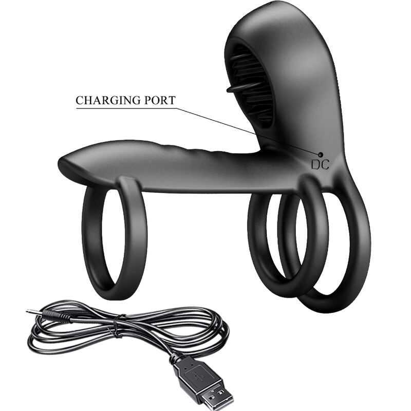 PRETTY LOVE - PENISRING JAMMY 12 VIBRATIONEN MIT WIEDERAUFLADBARER SILIKONZUNGE