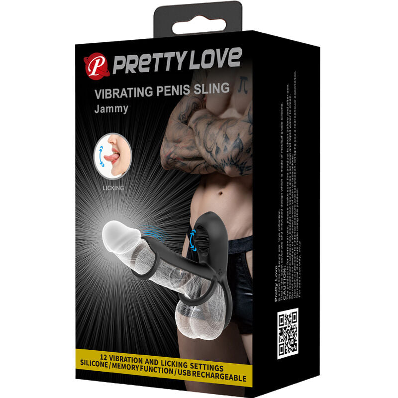 PRETTY LOVE - PENISRING JAMMY 12 VIBRATIONEN MIT WIEDERAUFLADBARER SILIKONZUNGE