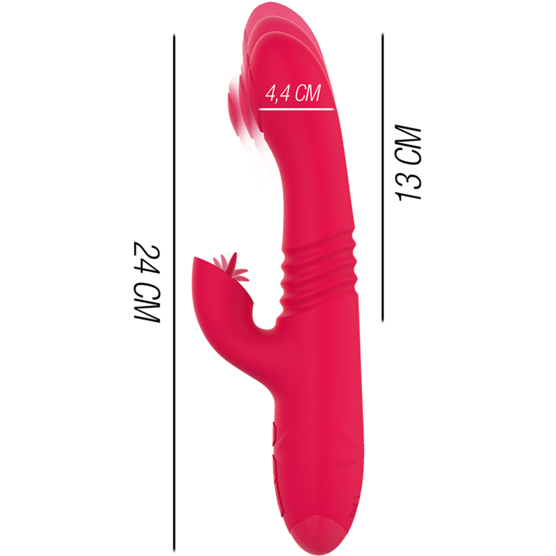 INTENSE - WIEDERAUFLADBARER MULTIFUNKTIONS-UP&DOWN-VIBRATOR DUA MIT ROTER ZUNGE