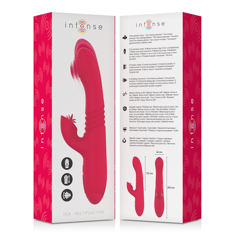 INTENSE - WIEDERAUFLADBARER MULTIFUNKTIONS-UP&DOWN-VIBRATOR DUA MIT ROTER ZUNGE