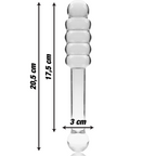 NEBULA SERIES BY IBIZA - MODÈLE 20 GODE EN VERRE BOROSILICATE CLAIR 20.5 CM -O- 3 CM