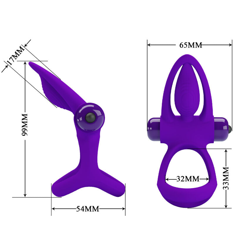 PRETTY LOVE - VIBRATIONS-PENISRING 10 VIBRATIONEN SILIKON VIOLETT
