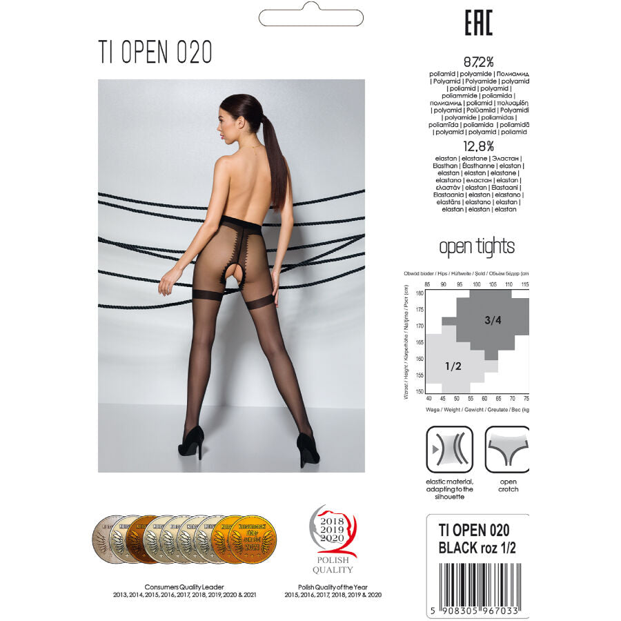 PASSION - TIOPEN 020 STRUMPFHOSE SCHWARZ 1/2 20 DEN