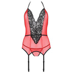 LEIDENSCHAFT - PEONIA KORSETT EROTISCHE LINIE ROT S/M