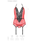 LEIDENSCHAFT - PEONIA KORSETT EROTISCHE LINIE ROT S/M