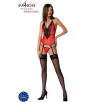 LEIDENSCHAFT - PEONIA KORSETT EROTISCHE LINIE ROT S/M