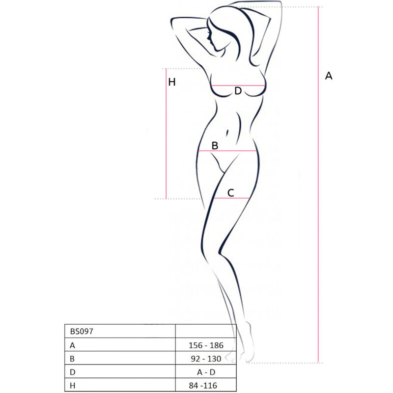 PASSION - BS097 BODYSTOCKING SCHWARZ EINHEITSGRÖSSE