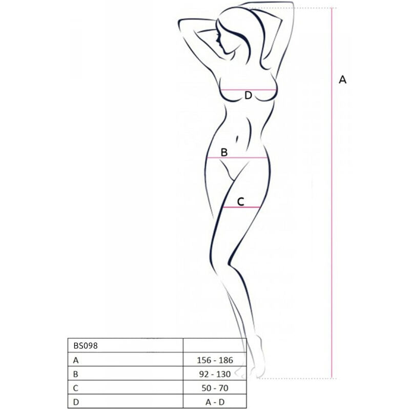 PASSION - BS098 BODYSTOCKING SCHWARZ EINHEITSGRÖSSE
