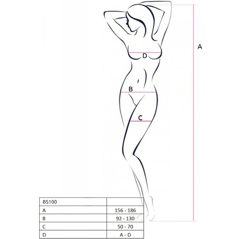 PASSION - BODYSTOCKING BS100 SCHWARZ EINHEITSGRÖSSE