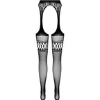 PASSION - SCHWARZE STRUMPFHOSE MIT STRUMPFHALTER S026 EINHEITSGRÖSSE