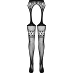 PASSION - SCHWARZE STRUMPFHOSE MIT STRUMPFHALTER S026 EINHEITSGRÖSSE