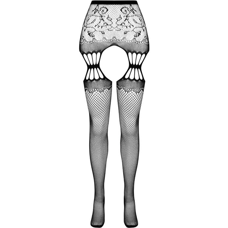 LEIDENSCHAFT - SCHWARZE STRUMPFHOSE MIT STRUMPFHALTER S027 EINHEITSGRÖSSE