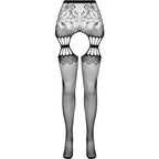 LEIDENSCHAFT - SCHWARZE STRUMPFHOSE MIT STRUMPFHALTER S027 EINHEITSGRÖSSE