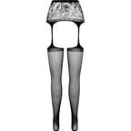 PASSION - SCHWARZE STRUMPFHOSE MIT STRUMPFHALTERN S028 EINHEITSGRÖSSE
