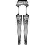 PASSION - S029 SCHWARZE STRUMPFHOSE MIT HALTERUNG EINHEITSGRÖSSE