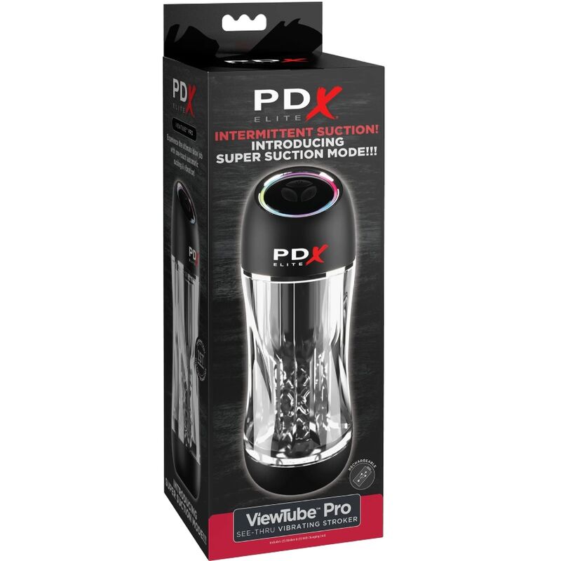 PDX ELITE - TRANSPARENTER STROKER VIEWTUBE PRO VIBRATOR