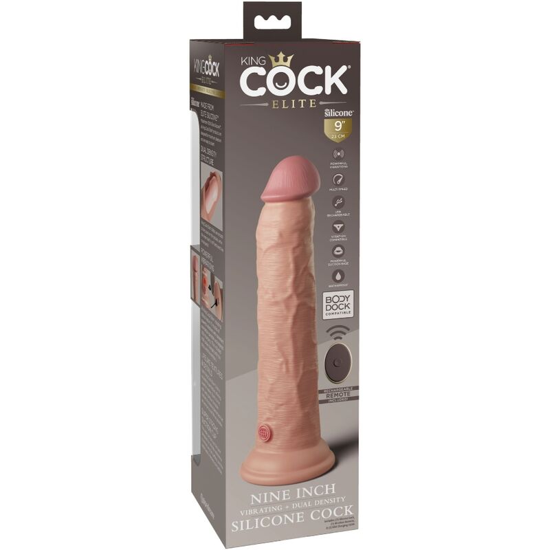 KING COCK - GODE VENTOUSE VIBRANT & TÉLÉCOMMANDER 23 CM