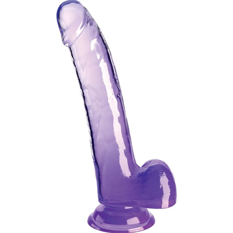 KING COCK - DURCHSICHTIGER DILDO MIT HODEN 20,3 CM VIOLETT