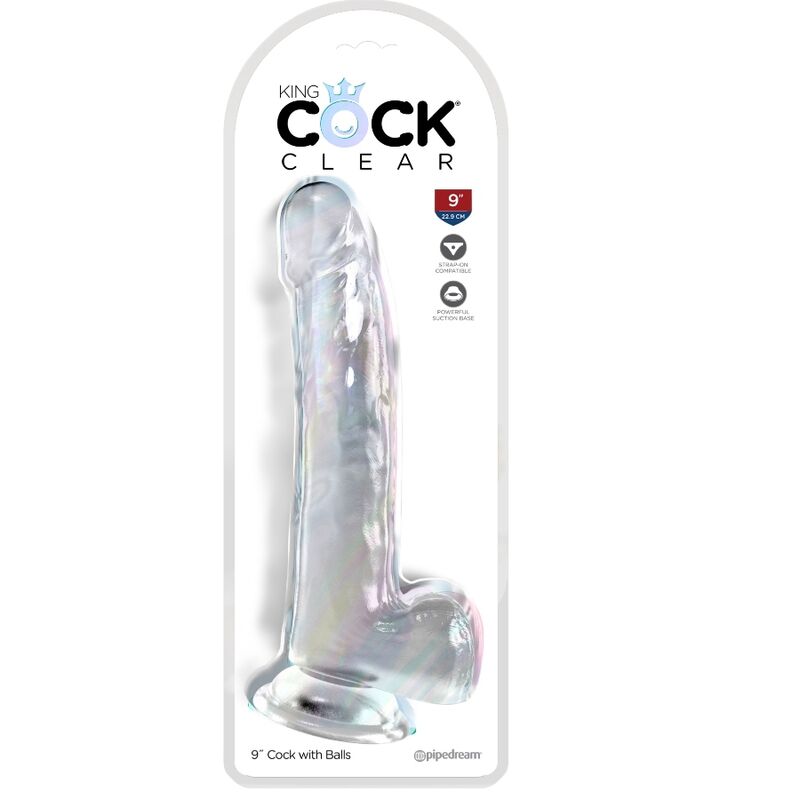 KING COCK - GODE VENTOUSE TRANSPARENT 20.3 CM
