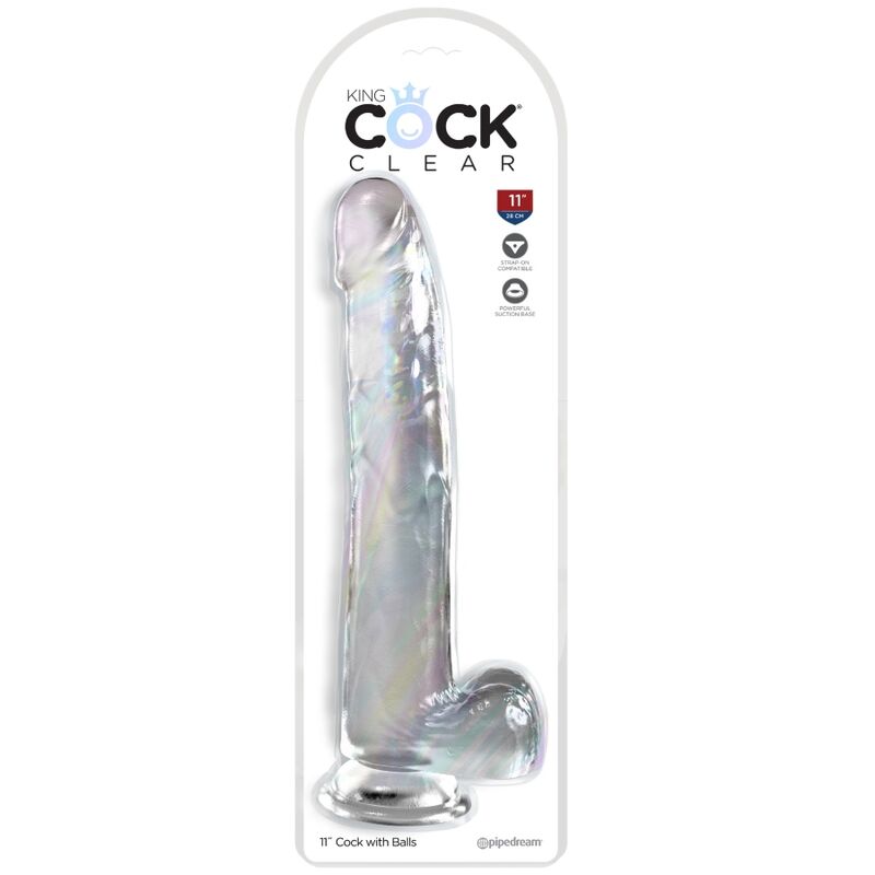 KING COCK - CLEAR GODE MIT HODEN 24,8 CM TRANSPARENT