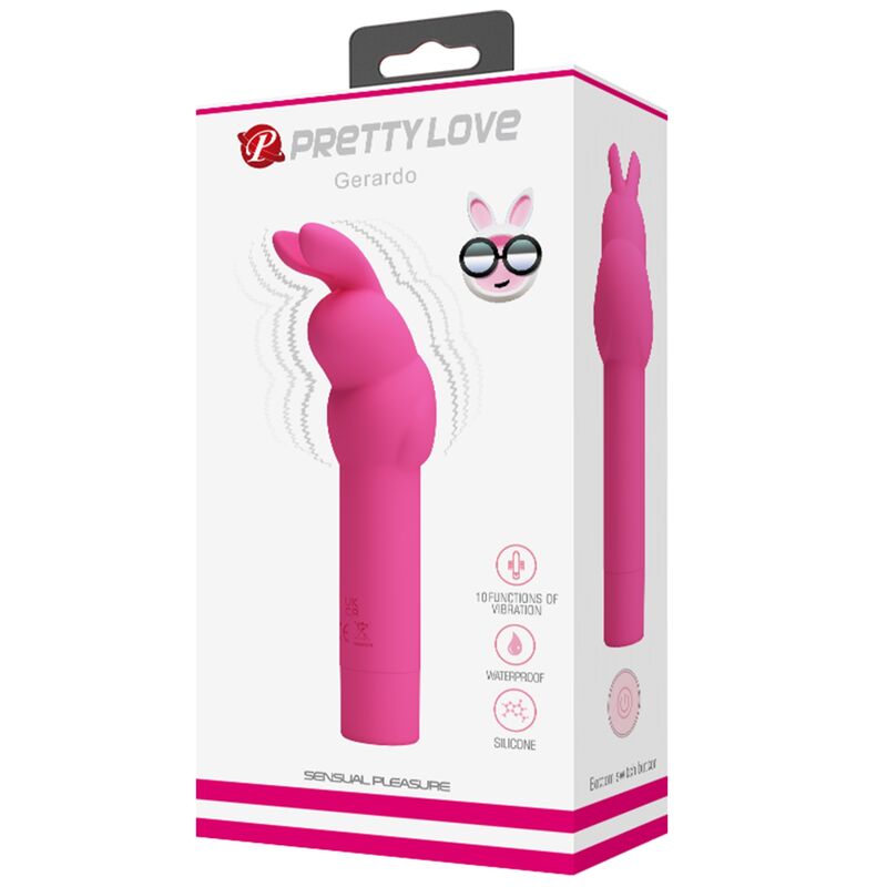 PRETTY LOVE - VIBRATOR AUS SILIKON GERARDO FUSCHIA RABBIT