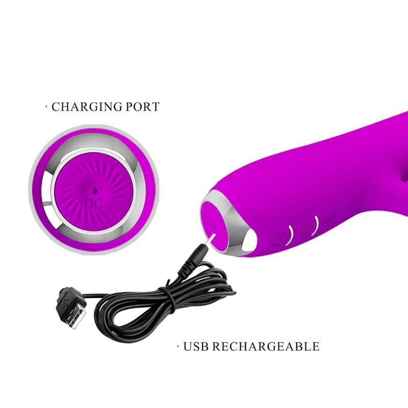 PRETTY LOVE - WIEDERAUFLADBARER VIBRATOR RACHEL MIT SAUGNAPF VIOLETT
