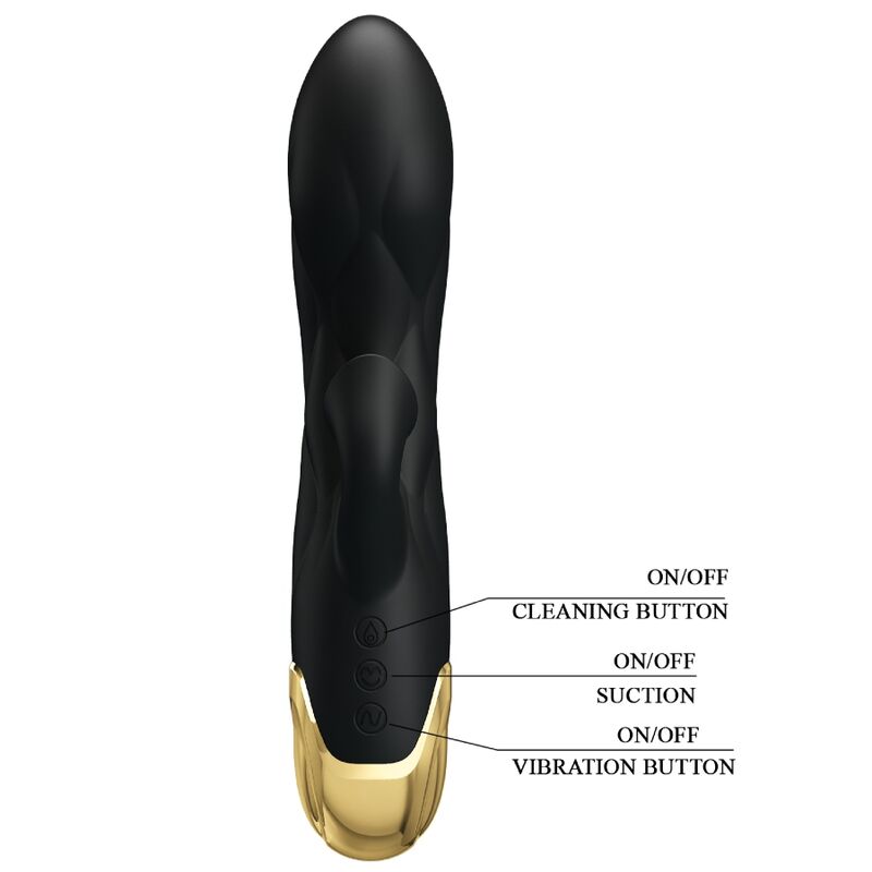 PRETTY LOVE - WIEDERAUFLADBARER LUXUS-VIBRATOR SCHWARZ VERGOLDET
