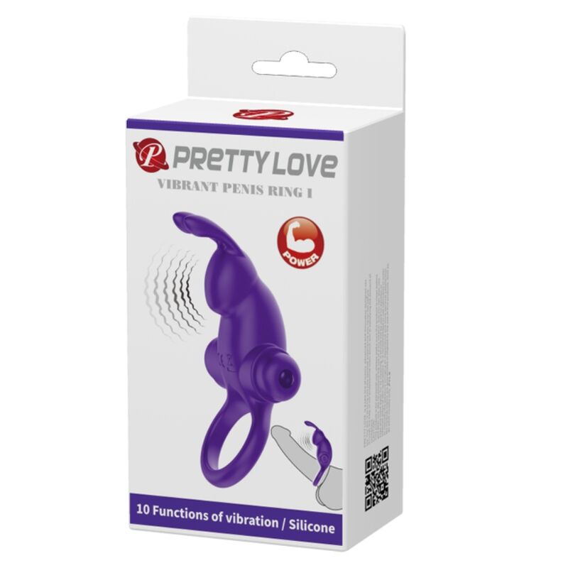 PRETTY LOVE – VIBRATIONSCOCKRING I RABBIT FÜR DEN PENIS VIOLETT
