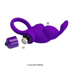 PRETTY LOVE – VIBRATIONSCOCKRING I RABBIT FÜR DEN PENIS VIOLETT