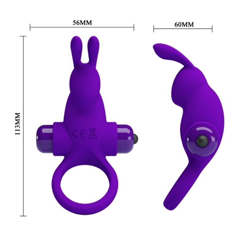 PRETTY LOVE – VIBRATIONSCOCKRING I RABBIT FÜR DEN PENIS VIOLETT