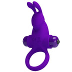 PRETTY LOVE – VIBRATIONSCOCKRING I RABBIT FÜR DEN PENIS VIOLETT