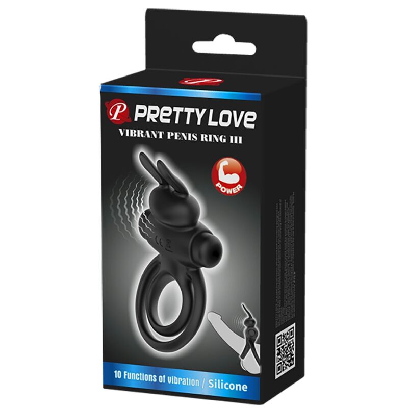 PRETTY LOVE - VIBRATIONS-PENISRING „LAPIN III“ SCHWARZ