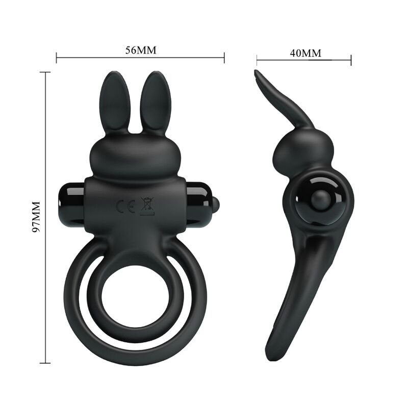 PRETTY LOVE - VIBRATIONS-PENISRING „LAPIN III“ SCHWARZ