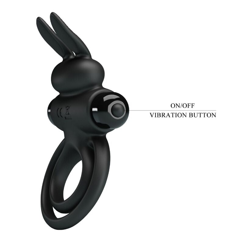 PRETTY LOVE - VIBRATIONS-PENISRING „LAPIN III“ SCHWARZ