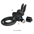 PRETTY LOVE - VIBRATIONS-PENISRING „LAPIN III“ SCHWARZ