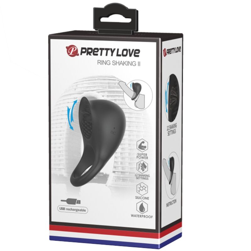 PRETTY LOVE – VIBRIERENDER PENISRING MIT SCHWARZER ZUNGE