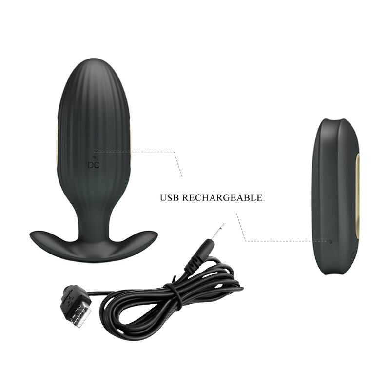 PRETTY LOVE - WIEDERAUFLADBARER ANALVIBRATOR KELLY PLUG SCHWARZ