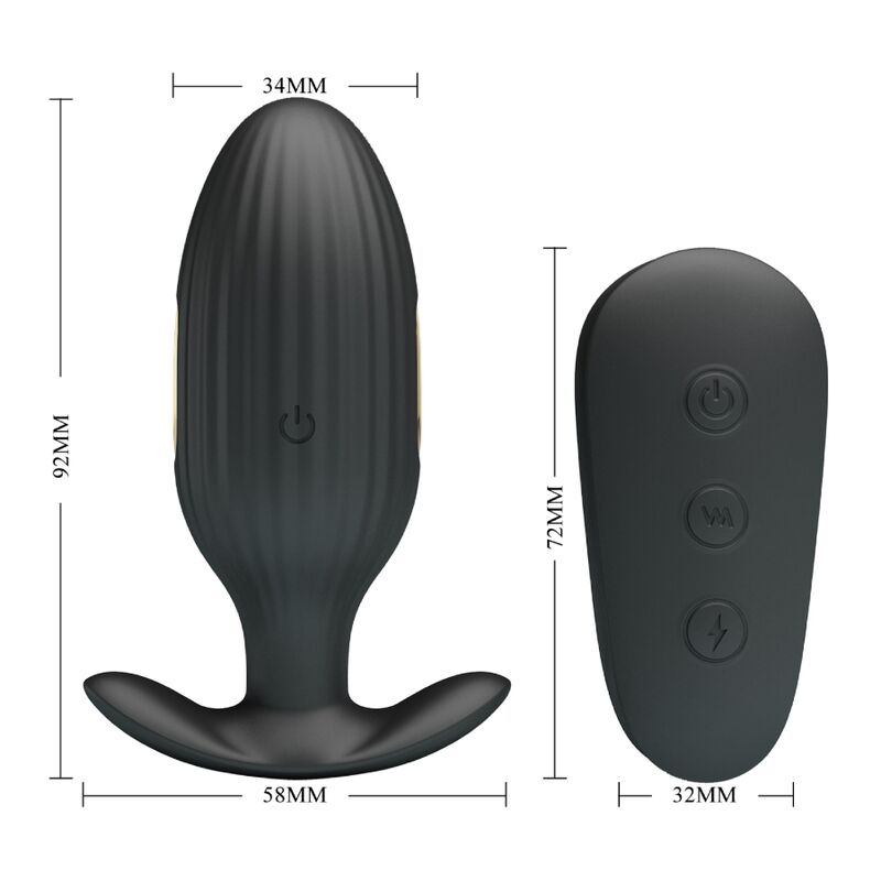 PRETTY LOVE - WIEDERAUFLADBARER ANALVIBRATOR KELLY PLUG SCHWARZ