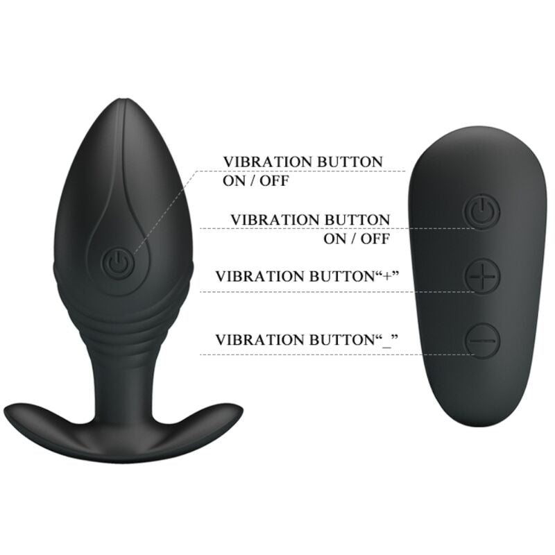 PRETTY LOVE - WIEDERAUFLADBARER VIBRATOR REGINA ANALPLUG SCHWARZ