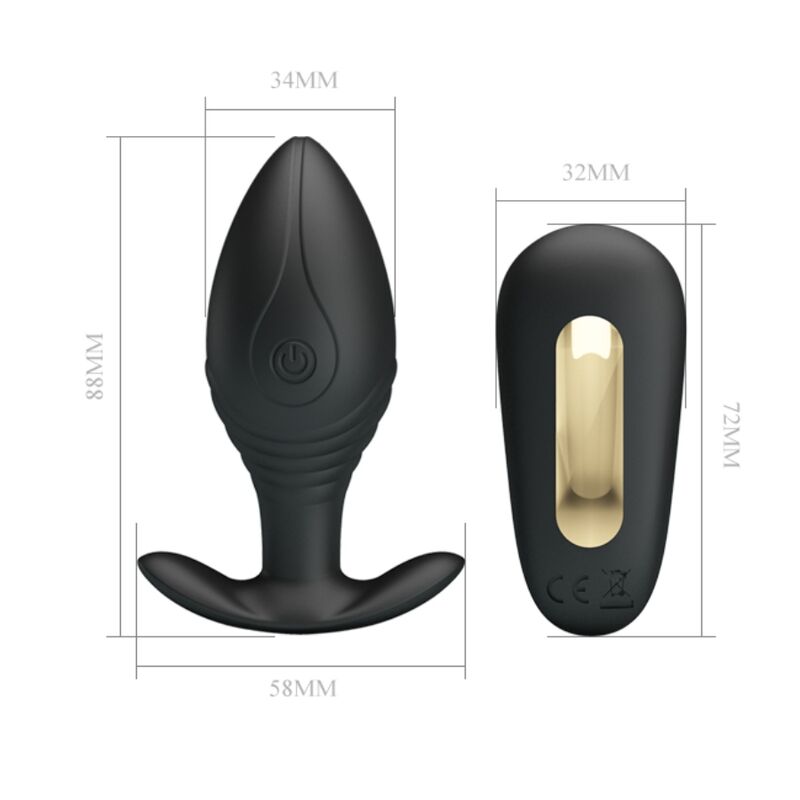 PRETTY LOVE - WIEDERAUFLADBARER VIBRATOR REGINA ANALPLUG SCHWARZ