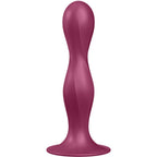 SATISFYER - GODE EN SILICONE DOUBLE BALL-R GRENAT