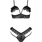 PASSION - ZWEITEILIGES DOLLY-SET SCHWARZ S/M
