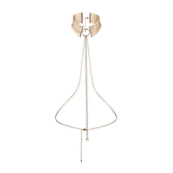 SCHMUCK - METALLISCHES VERLANGEN VERGOLDETE METALLISIERTE HALSKETTE