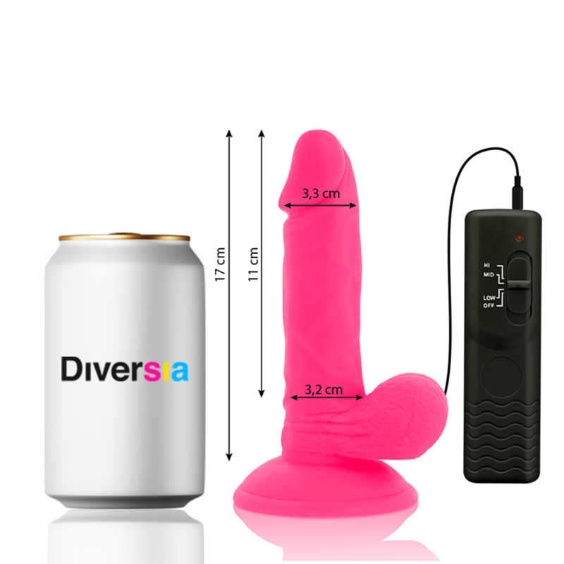 DIVERSIA - FLEXIBLER ROSA VIBRATOR 17 CM -O- 3.3 CM