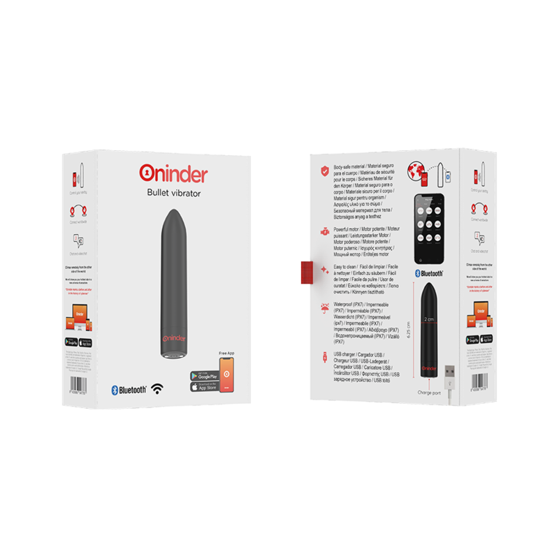 ONINDER - BERLIN KUGELVIBRATOR SCHWARZ 9 MODI 8,5 X 2 CM - KOSTENLOSE APP