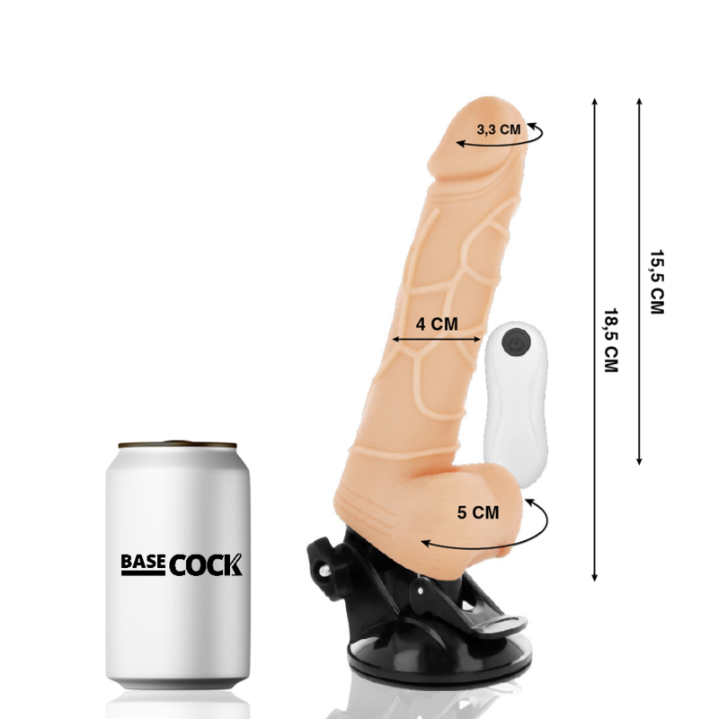 BASECOCK - REALISTISCHER FERNBEDIENUNGSVIBRATOR 18,5 CM -O- 4 CM