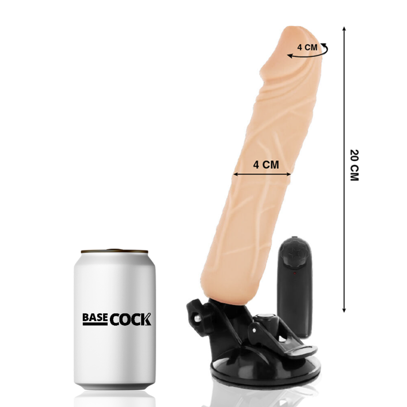 BASECOCK - REALISTISCHER FERNBEDIENBARER VIBRATOR, NATÜRLICH 20 CM -Ø- 4 CM