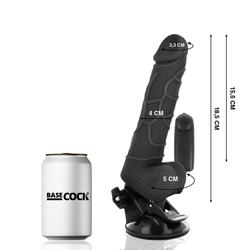 BASECOCK - REALISTISCHER FERNBEDIENUNGSVIBRATOR 18,5 CM -O- 4 CM